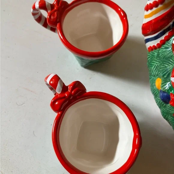 Vintage Retired Department 56 Christmas Tea "O Christmas Tree" Tea Set - Picture 7 of 16